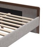 ZUO Somune Queen Bed Gray & Walnut
