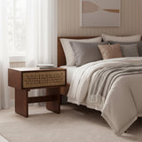 ZUO Amaria Nightstand Natural & Walnut