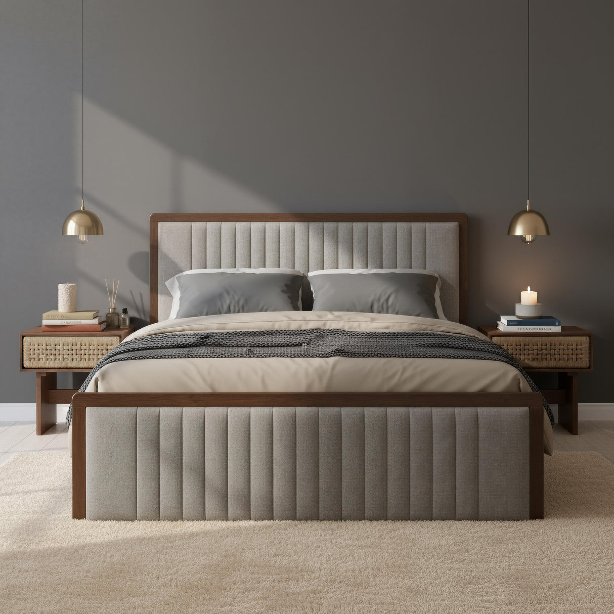 ZUO Amaria Nightstand Natural & Walnut