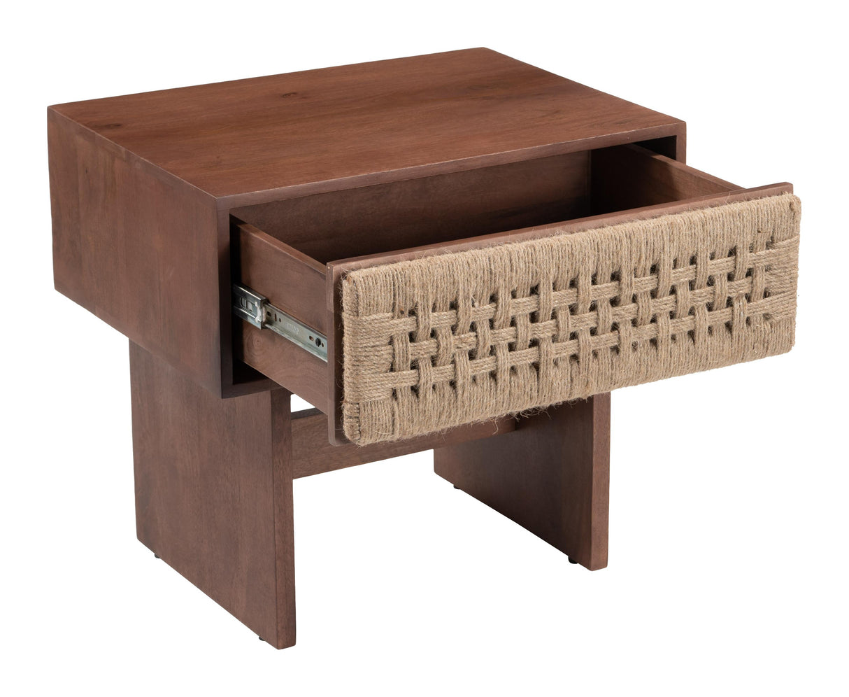 ZUO Amaria Nightstand Natural & Walnut