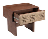 ZUO Amaria Nightstand Natural & Walnut