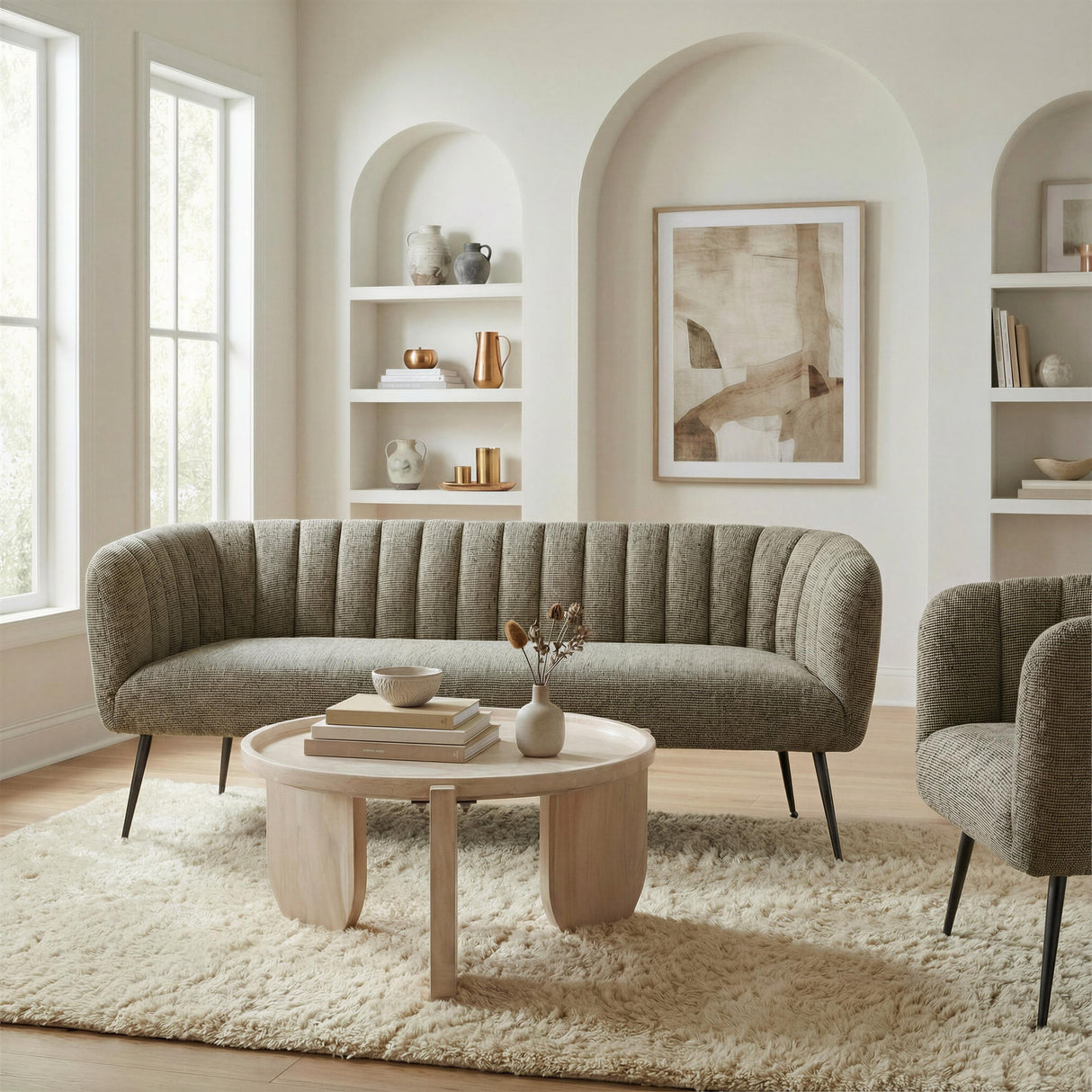ZUO Deco Sofa Green Tweed