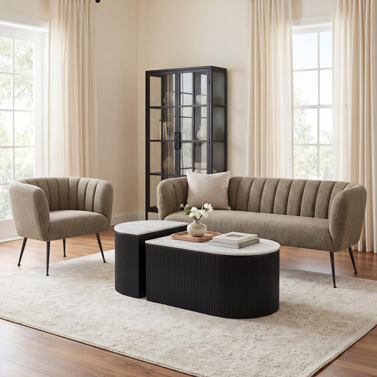 ZUO Deco Sofa Green Tweed