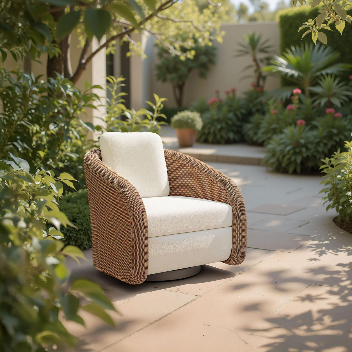 ZUO Solara Swivel Chair Ivory