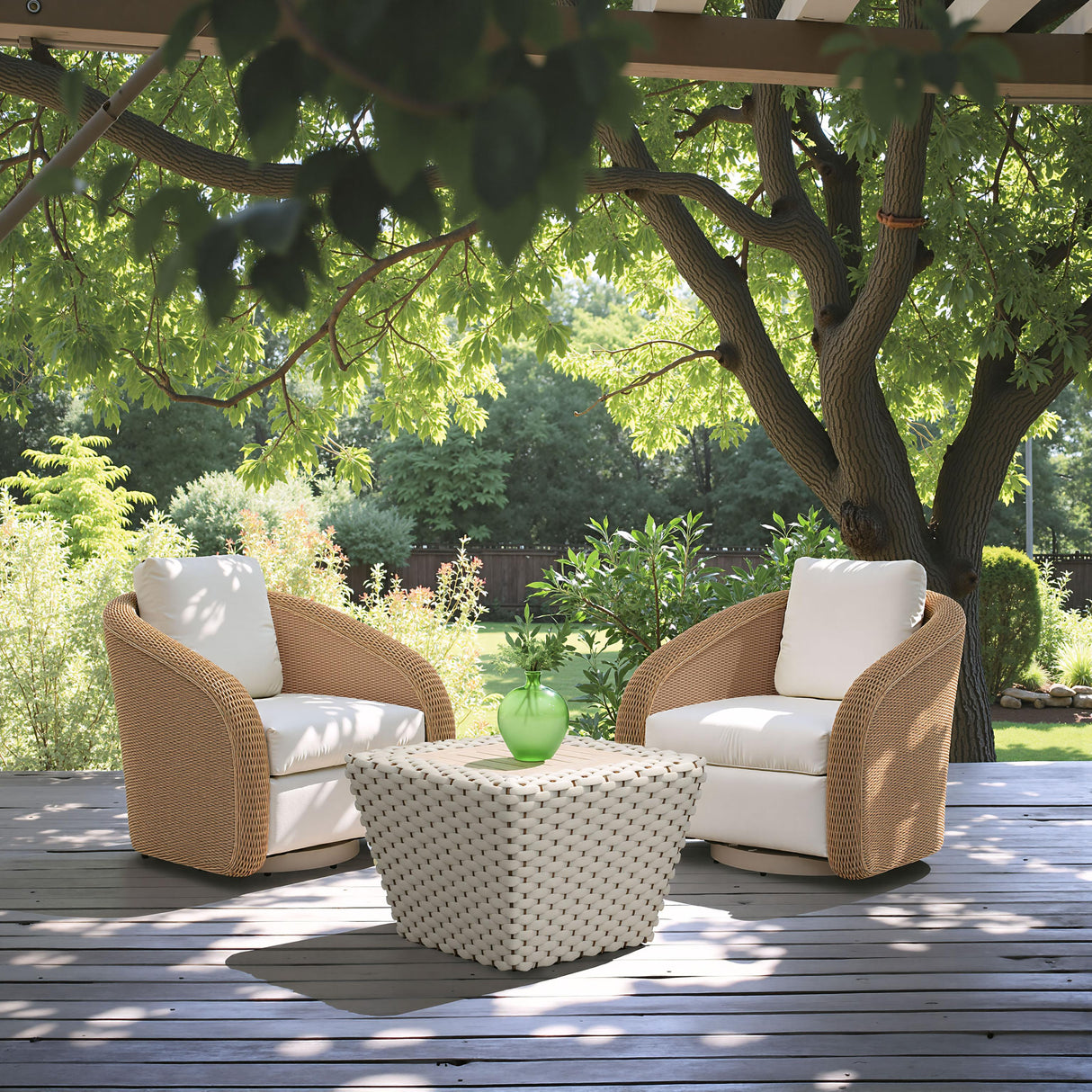ZUO Solara Swivel Chair Ivory