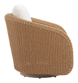 ZUO Solara Swivel Chair Ivory