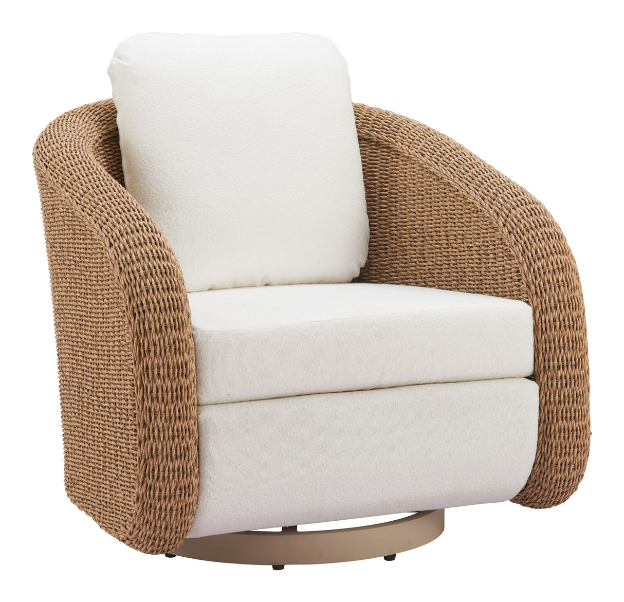 ZUO Solara Swivel Chair Ivory