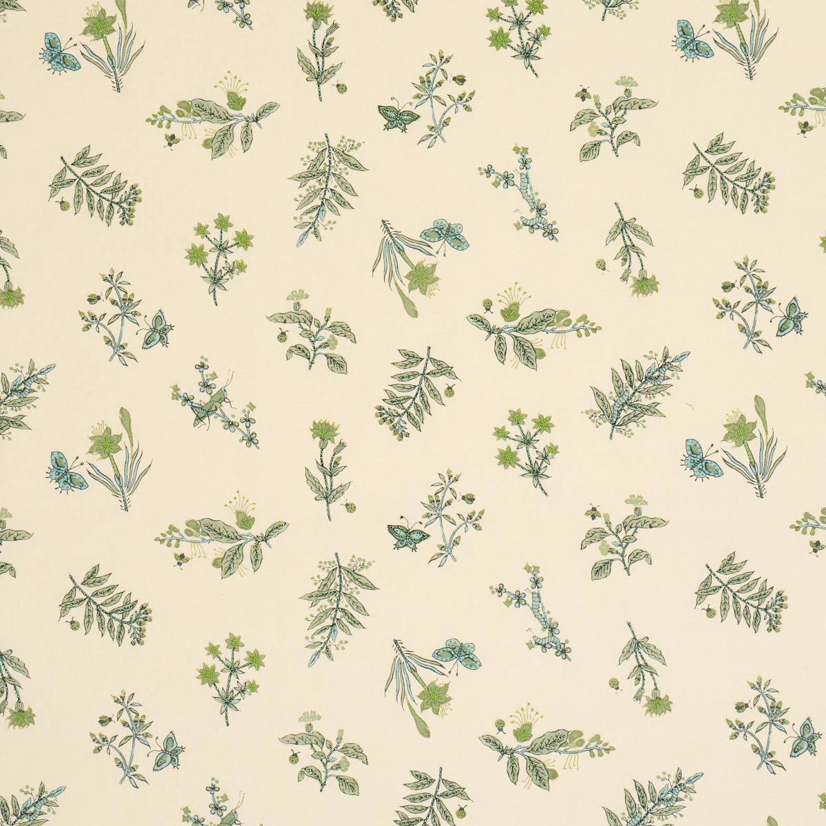 Schumacher Jeter Des Fleurs Beaded Print Artichoke Fabric