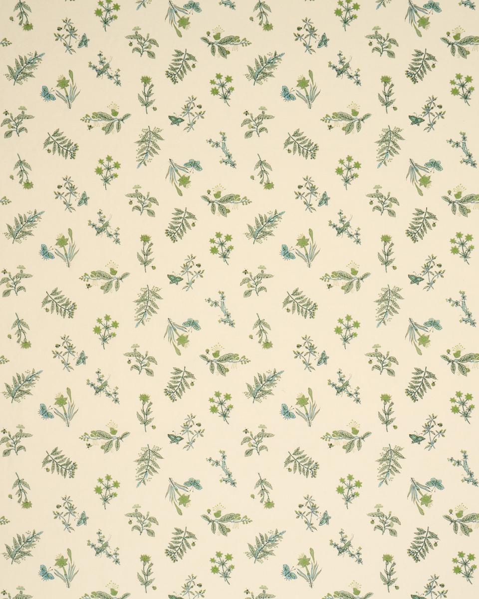 Schumacher Jeter Des Fleurs Beaded Print Artichoke Fabric