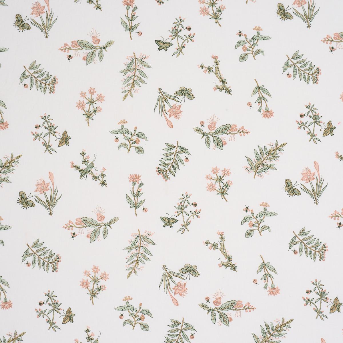 Schumacher Jeter Des Fleurs Beaded Print Moss Phlox Fabric
