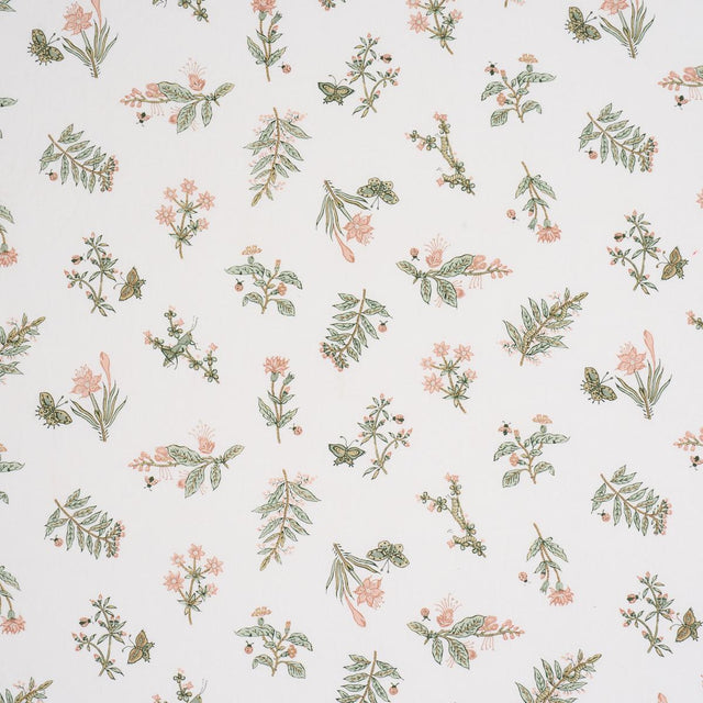 Schumacher Jeter Des Fleurs Beaded Print Moss Phlox Fabric