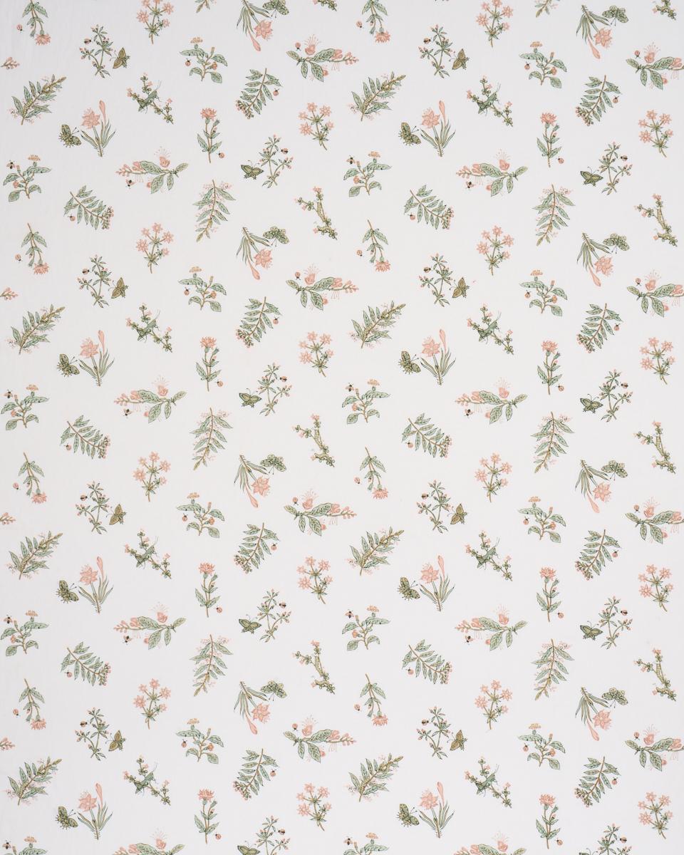 Schumacher Jeter Des Fleurs Beaded Print Moss Phlox Fabric