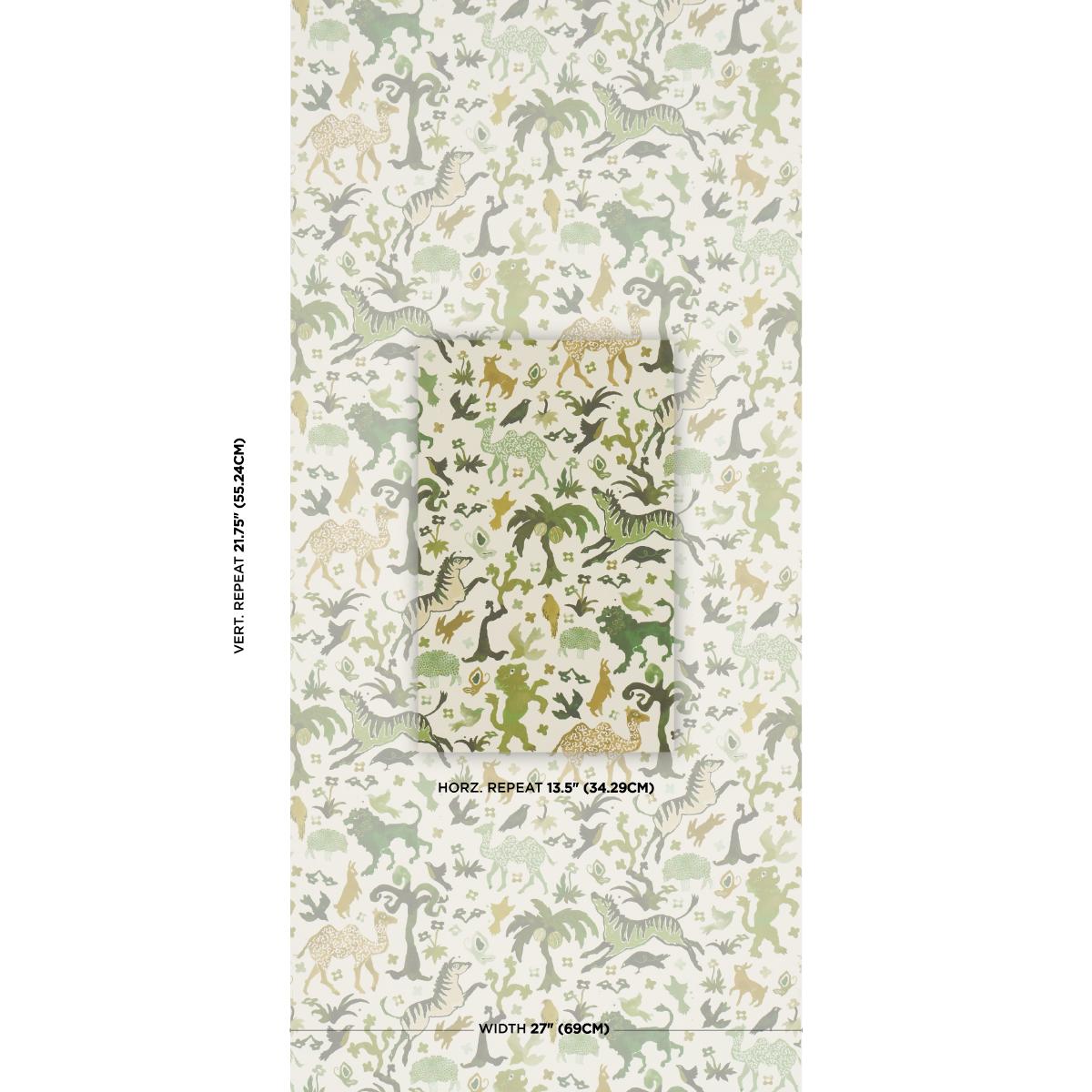 Schumacher Beasts Green Wallpaper
