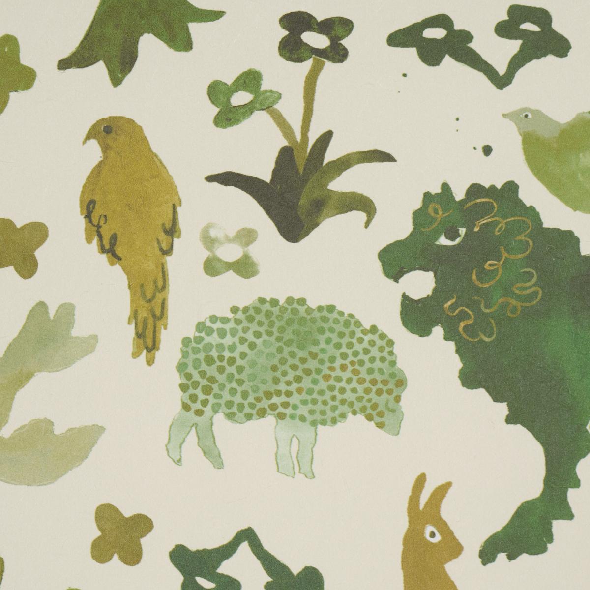 Schumacher Beasts Green Wallpaper