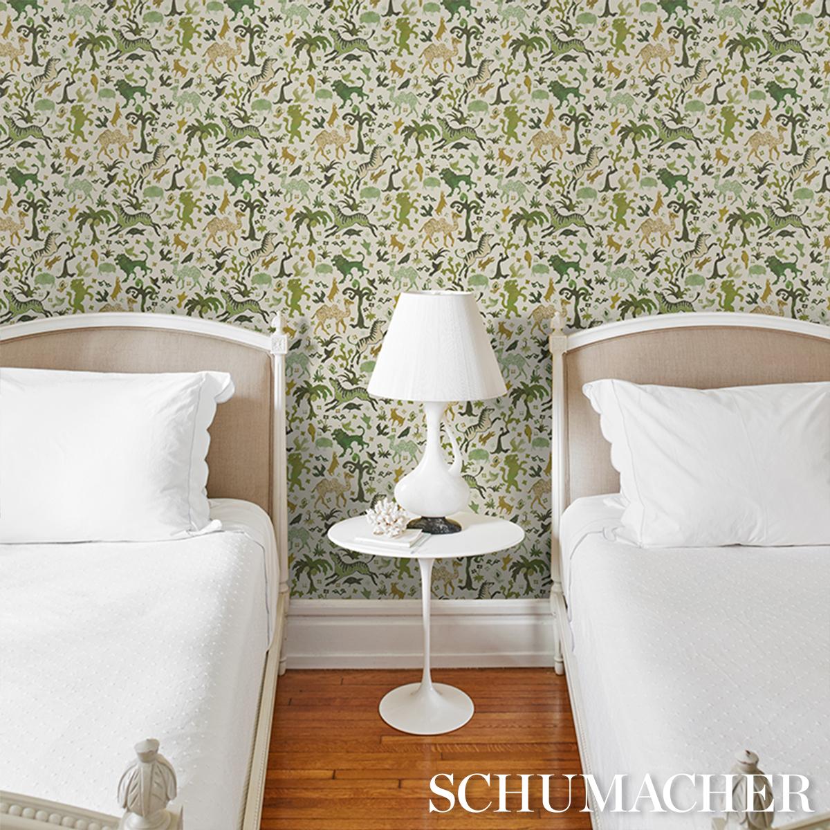 Schumacher Beasts Green Wallpaper