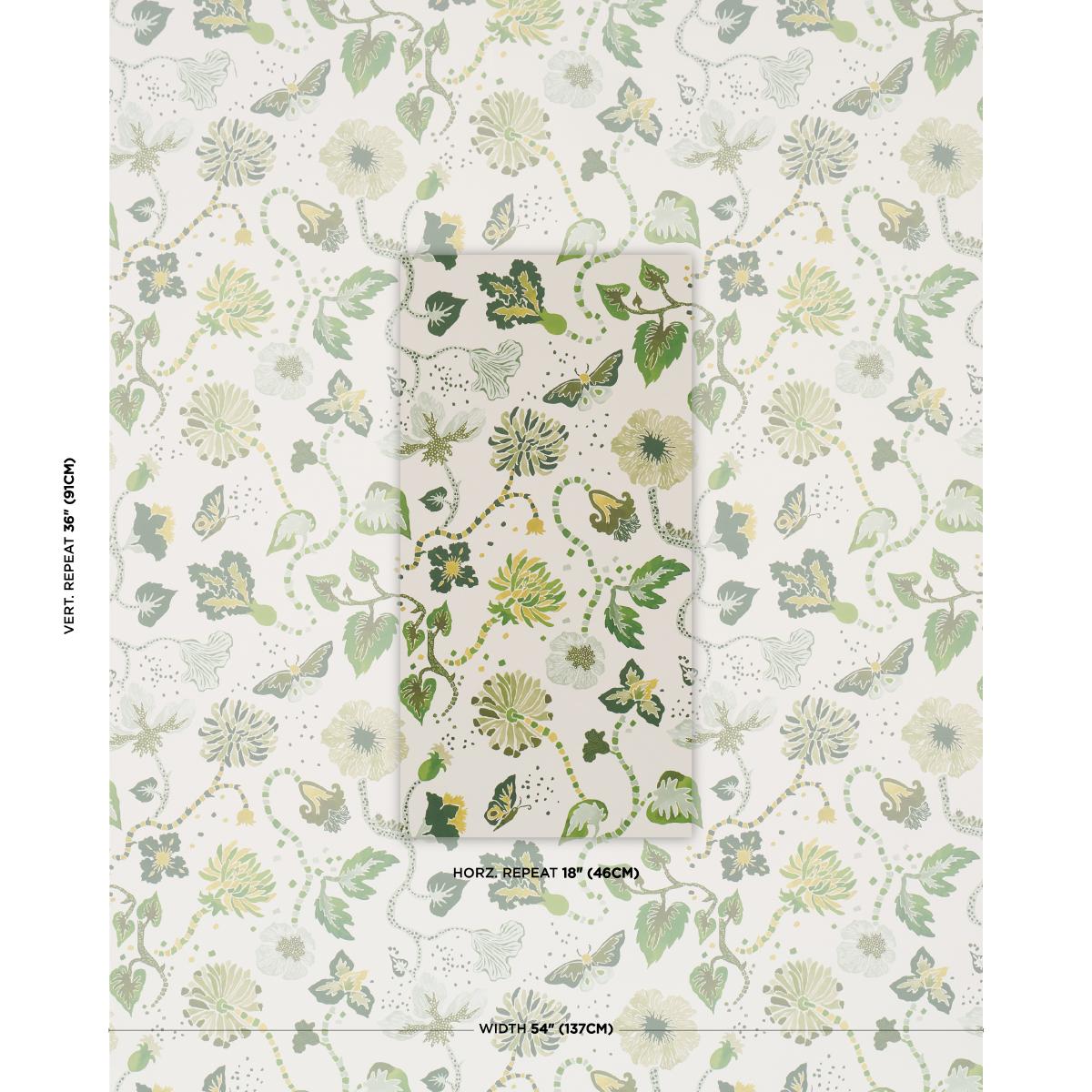 Schumacher Gloriette Green Wallpaper