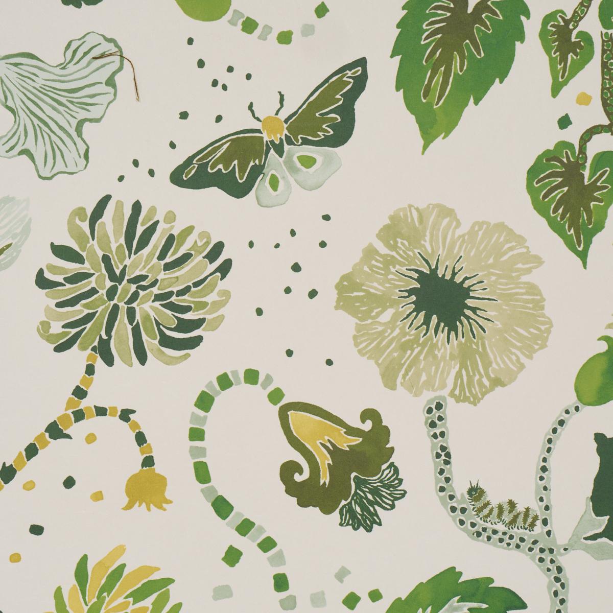 Schumacher Gloriette Green Wallpaper