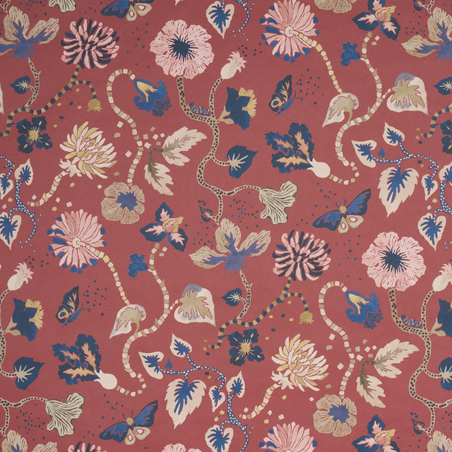 Schumacher Gloriette Red Wallpaper
