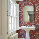 Schumacher Gloriette Red Wallpaper