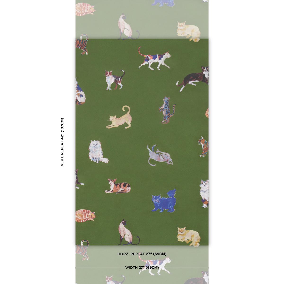 Schumacher Cats Green Wallpaper
