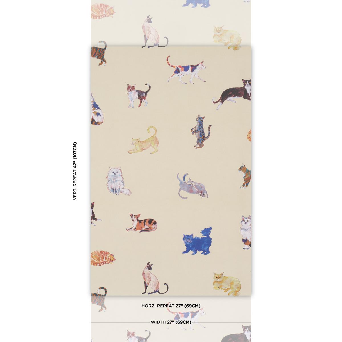 Schumacher Cats Cream Wallpaper