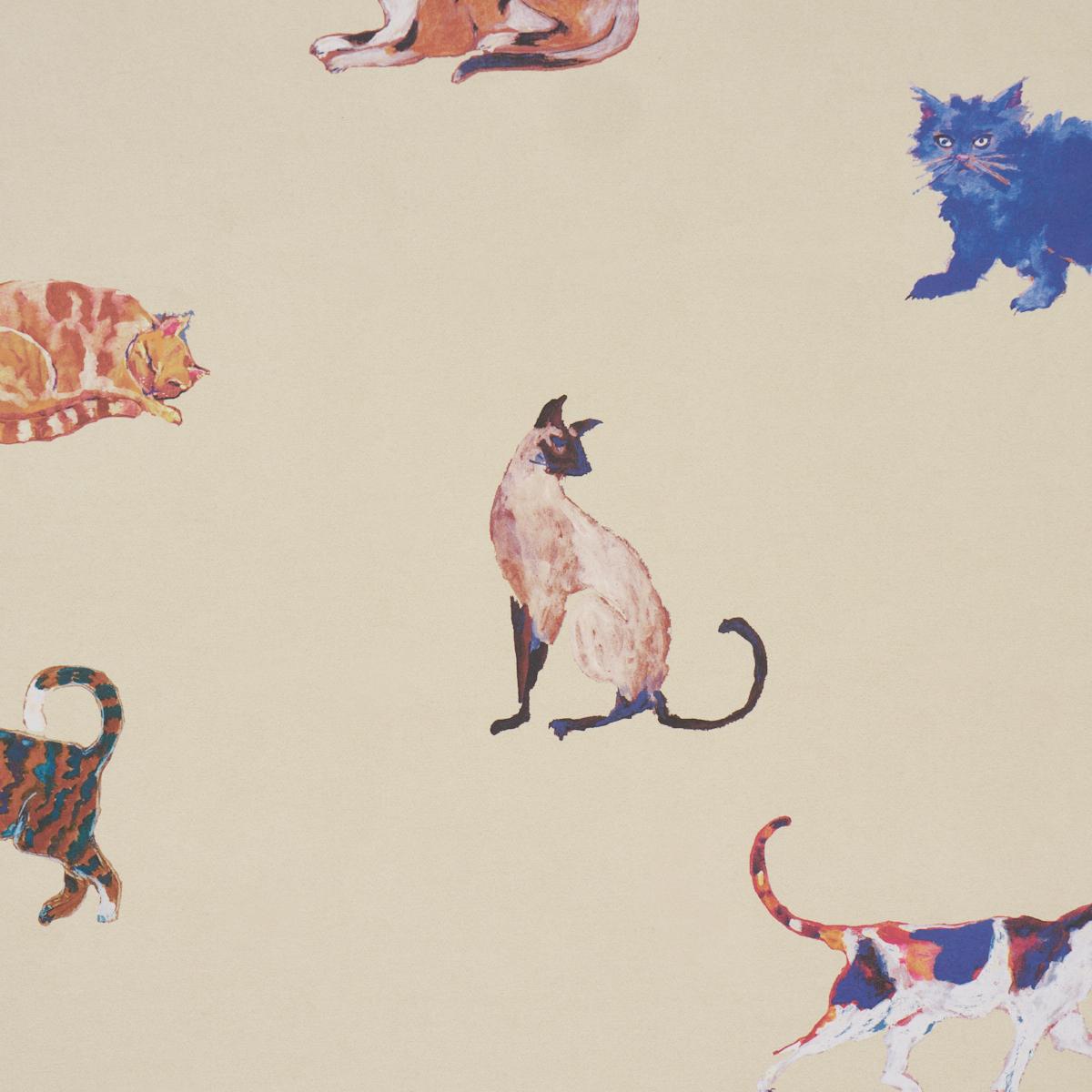 Schumacher Cats Cream Wallpaper