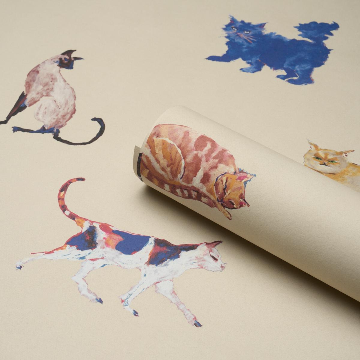 Schumacher Cats Cream Wallpaper