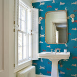 Schumacher Dogs Cerulean Wallpaper