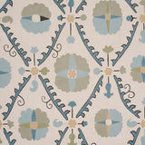 Schumacher Amal Calm Blue/Laurel Green Wallpaper
