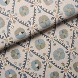 Schumacher Amal Calm Blue/Laurel Green Wallpaper