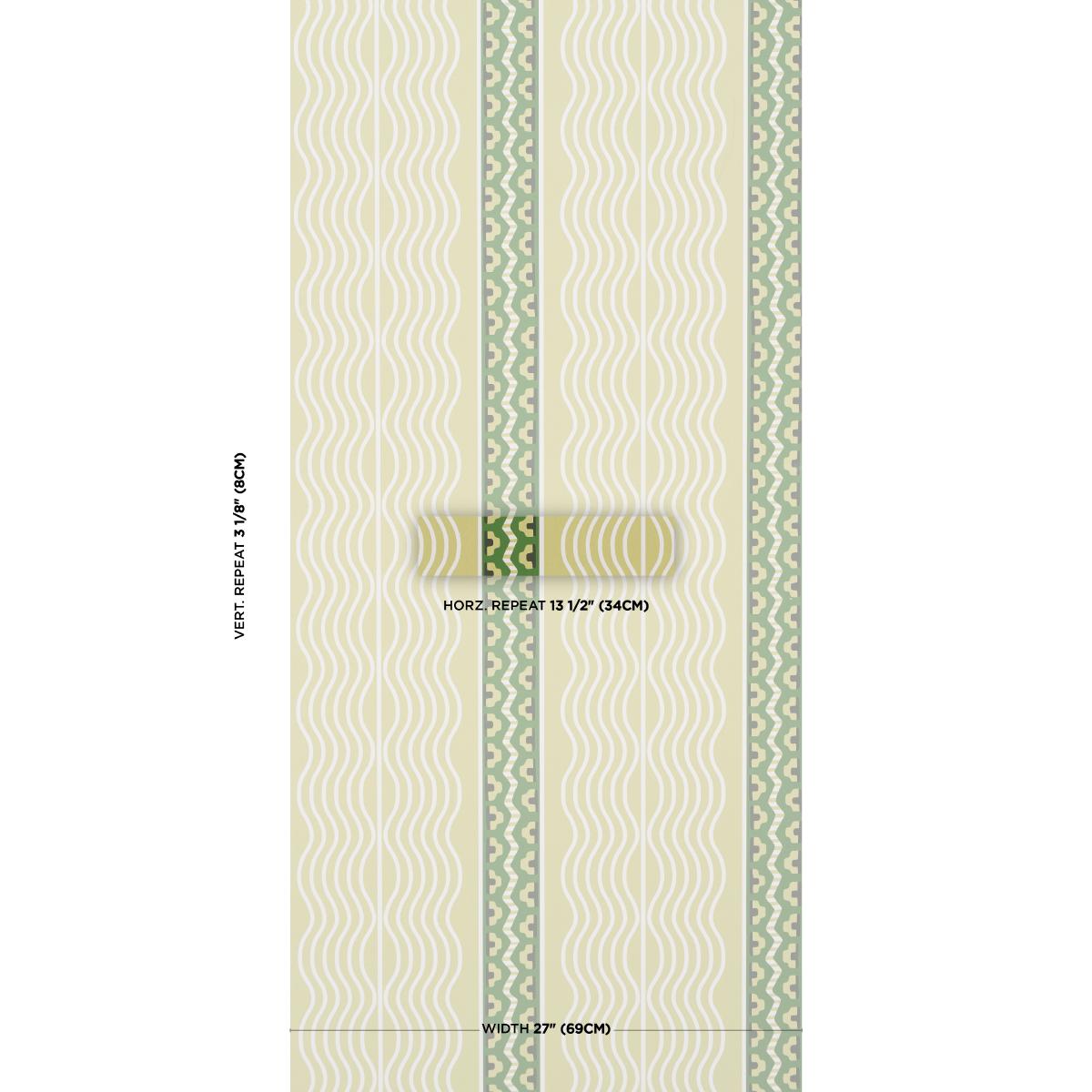 Schumacher Crème Anglaise Juniper Green Wallpaper
