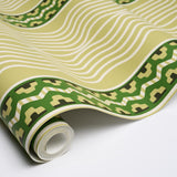 Schumacher Crème Anglaise Juniper Green Wallpaper