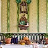 Schumacher Crème Anglaise Juniper Green Wallpaper