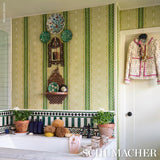 Schumacher Crème Anglaise Juniper Green Wallpaper