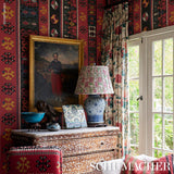 Schumacher Sahane Pomegranate Red Wallpaper