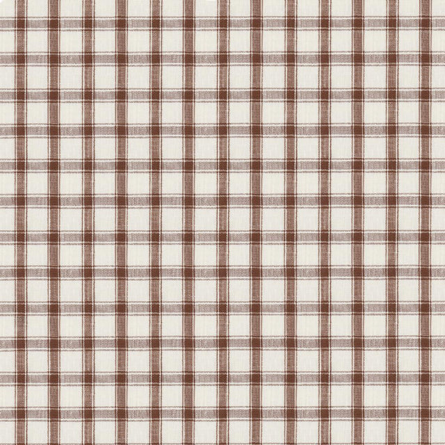 Schumacher Crawford Linen Check Brown Fabric