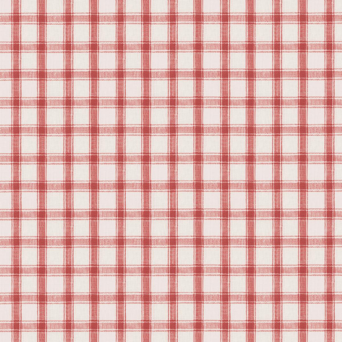 Schumacher Crawford Linen Check Red Fabric