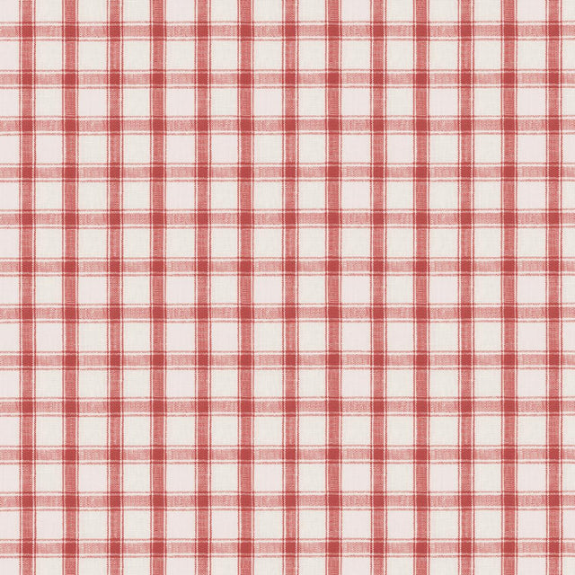 Schumacher Crawford Linen Check Red Fabric