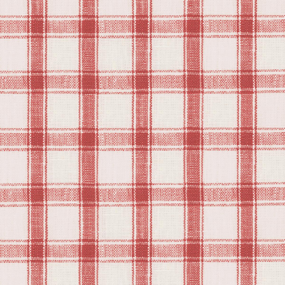 Schumacher Crawford Linen Check Red Fabric