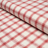 Schumacher Crawford Linen Check Red Fabric