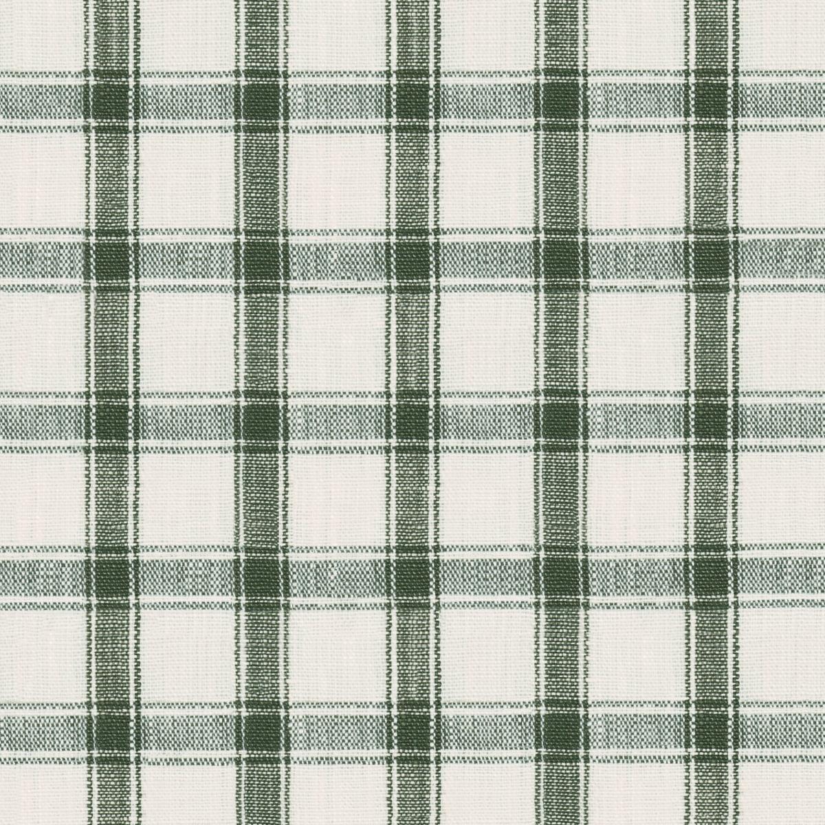 Schumacher Crawford Linen Check Forest Fabric