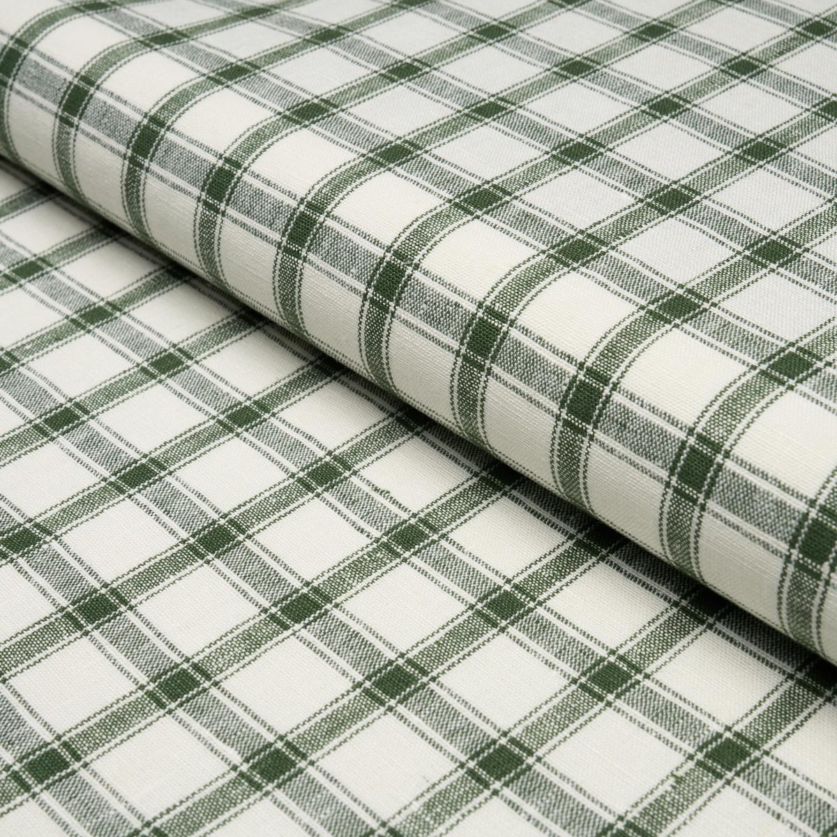 Schumacher Crawford Linen Check Forest Fabric