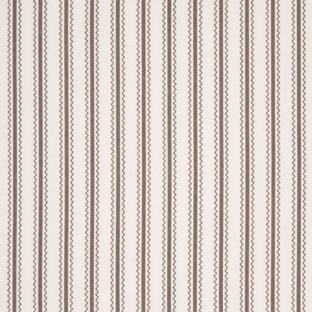 Schumacher Birdie Ticking Stripe Brown Fabric