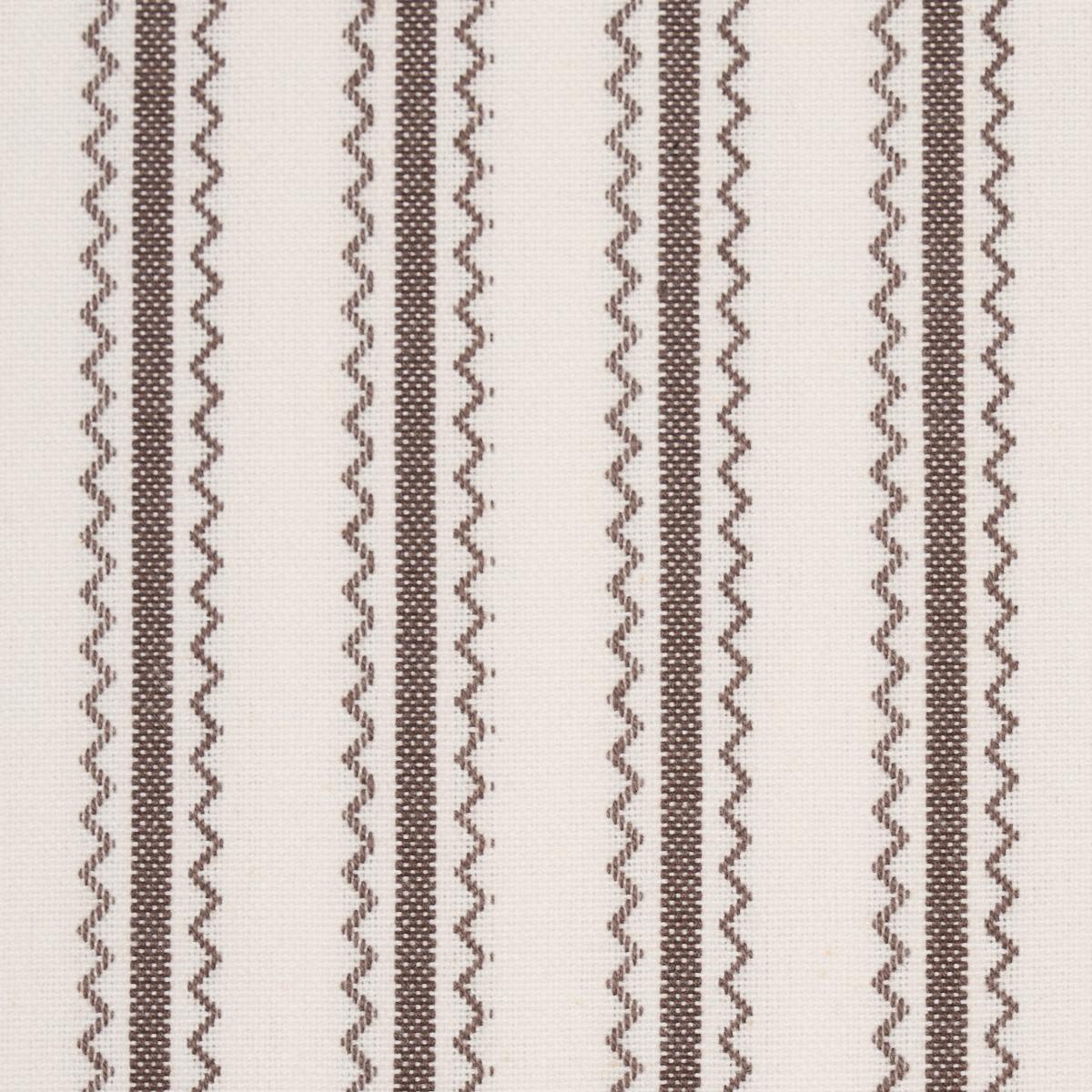 Schumacher Birdie Ticking Stripe Brown Fabric