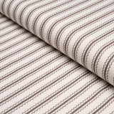 Schumacher Birdie Ticking Stripe Brown Fabric