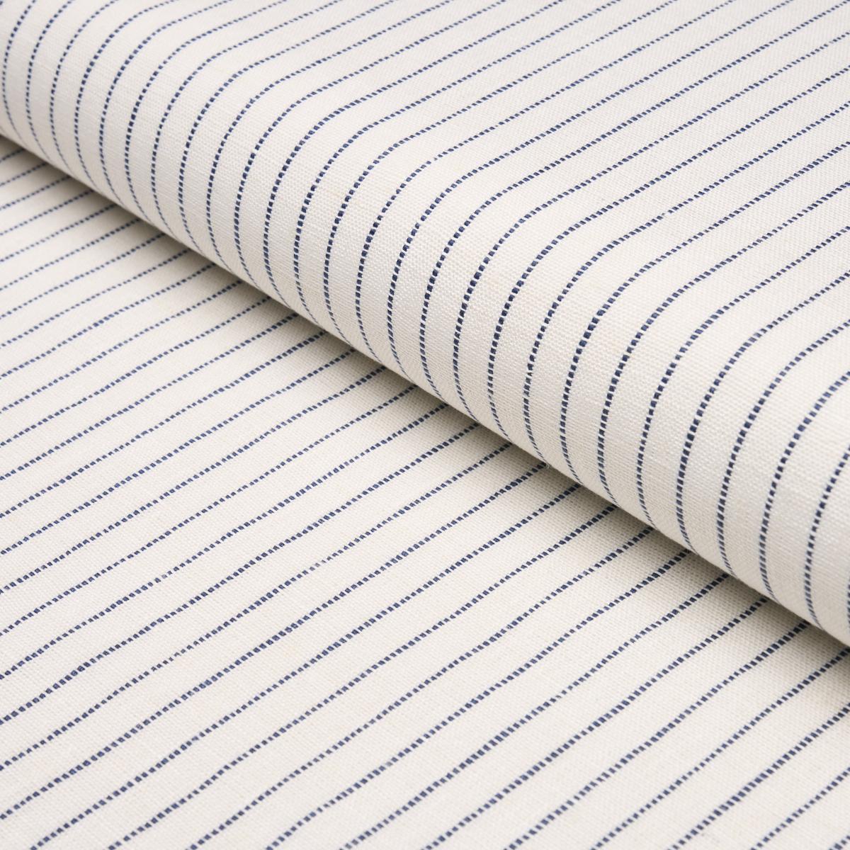 Schumacher Theo Stripe Indigo Fabric