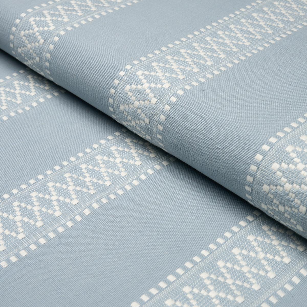 Schumacher Shannon Stripe Sky Fabric