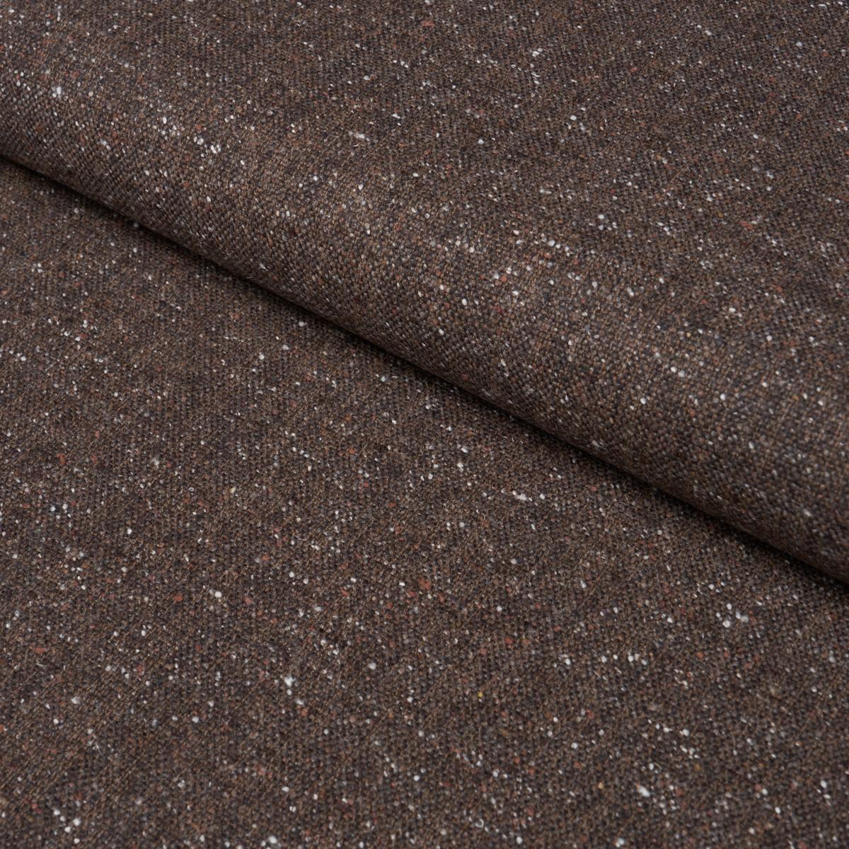 Schumacher Clarke Donegal Wool Blend Dark Brown Fabric