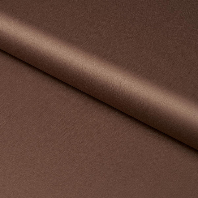 Schumacher Donovan Merino Wool Sateen Brown Fabric