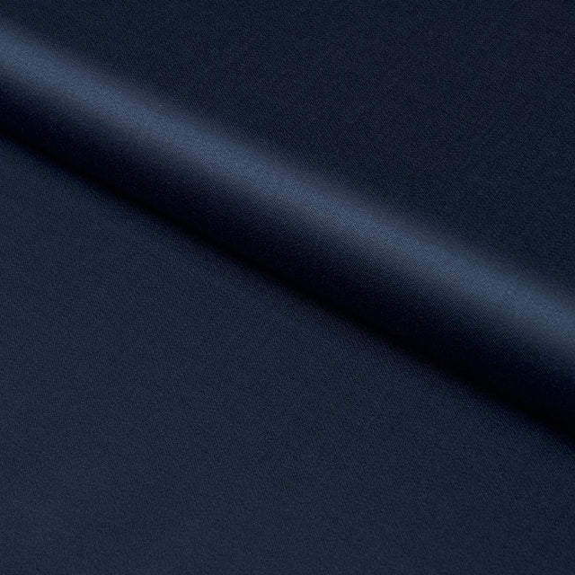 Schumacher Donovan Merino Wool Sateen Navy Fabric